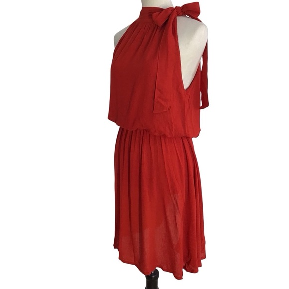 Cleobella Red Lolita Mini Dress Peekaboo Back Slit Keyhole Ethically Mad… - Picture 10 of 16